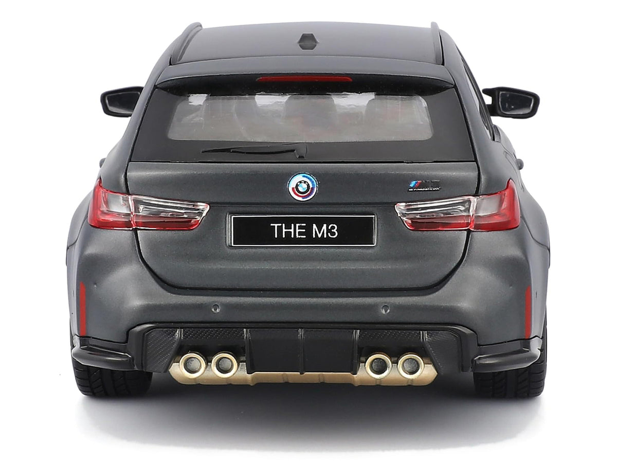 2023 BMW M3 Touring Matt Gray Metallic with Black Top 1/24 Diecast Model Car