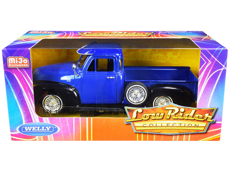 1953 Chevrolet 3100 Pickup Truck Blue and Black "Low Rider Collection" 1/24 Diecast Model Car
