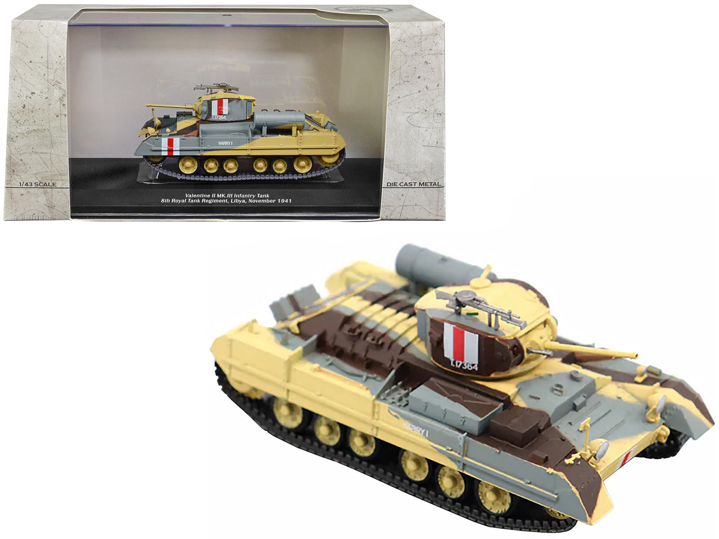 "Valentine MK.II" Infantry Tank MK.III "Harry I" "UK 8th Royal Tank Regiment Libya November 1941" 1/43 Diecast Model