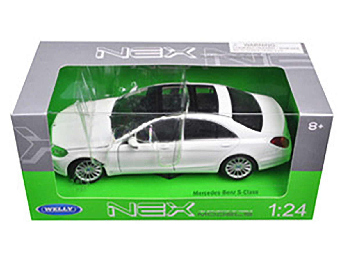 Mercedes Benz S Class with Sunroof White "NEX Models" 1/24 Diecast Model Car