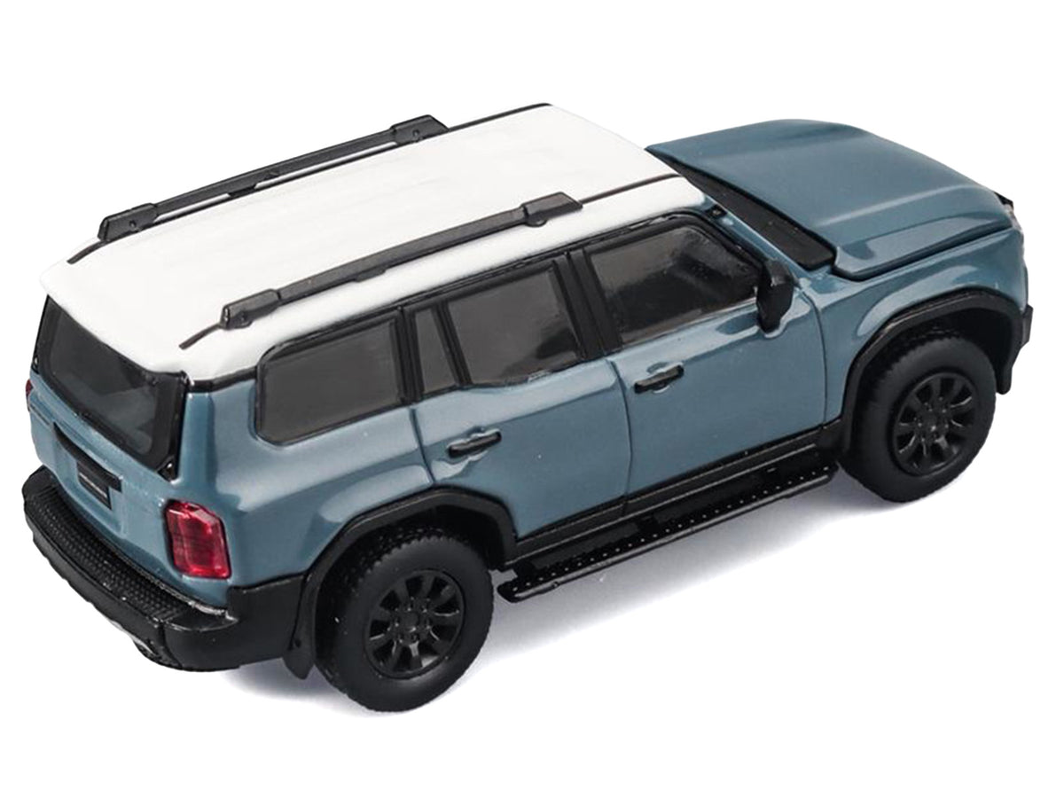Toyota Land Cruiser 250 Blue with White Top 1/64 Diecast Model Car