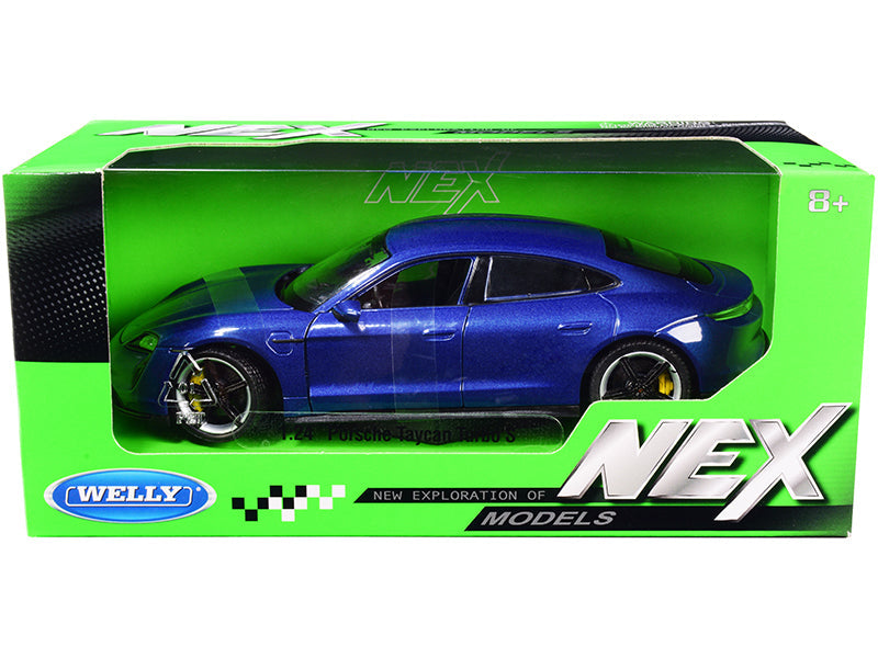 Porsche Taycan Turbo S Blue Metallic "NEX Models" 1/24 Diecast Model Car