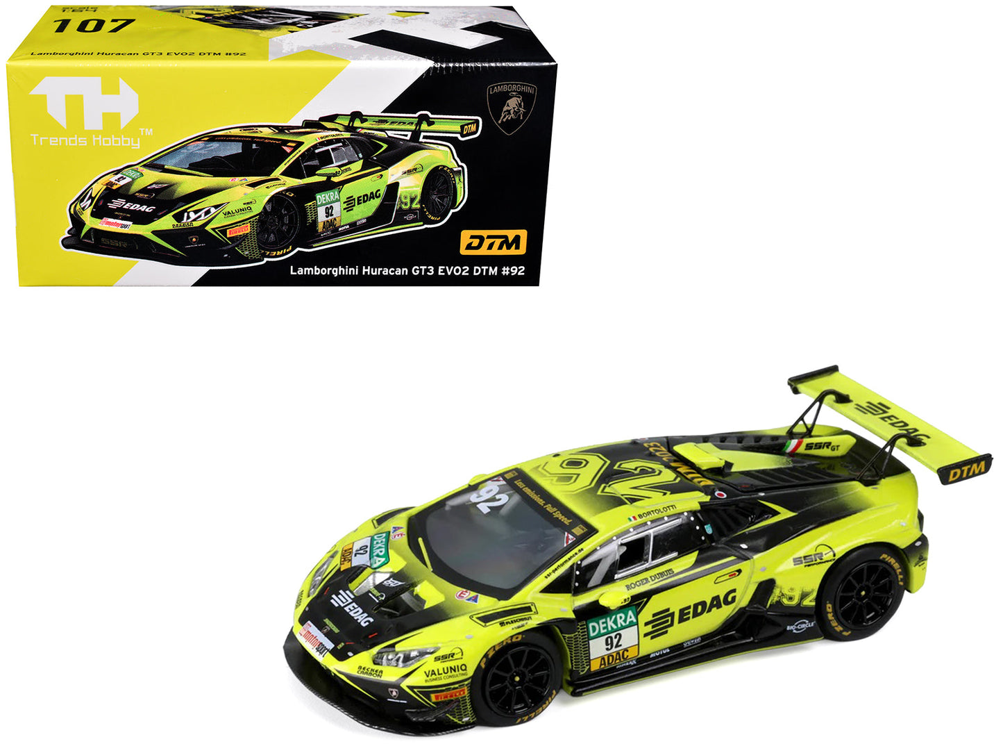 Lamborghini Huracan GT3 Evo 2 #92 Mirko Bortolotti "SSR Performance" "DTM" (2023) 1/64 Diecast Model Car