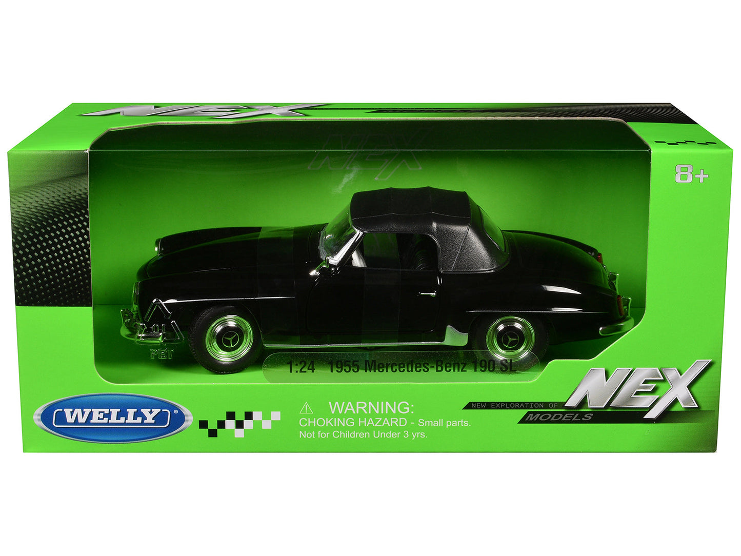 1955 Mercedes-Benz 190 SL (Closed Roof) Black "NEX Models" Series 1/24 Diecast Model Car