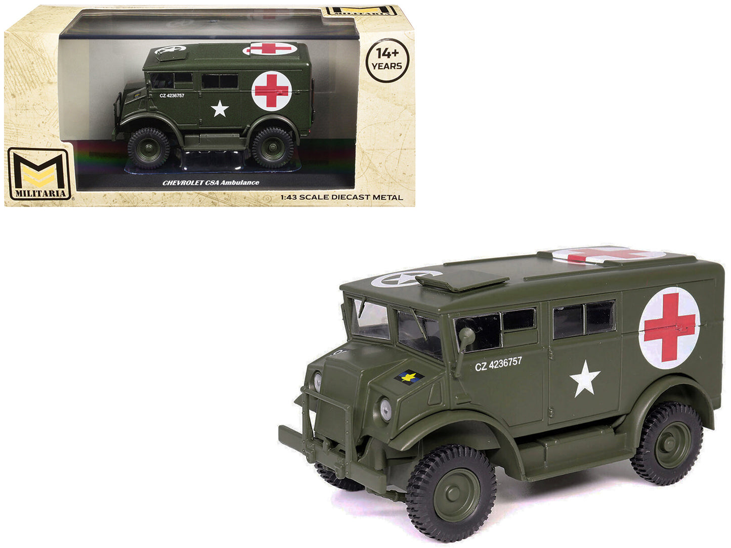 Chevrolet C8A Ambulance Olive Drab "United States Army" 1/43 Diecast Model