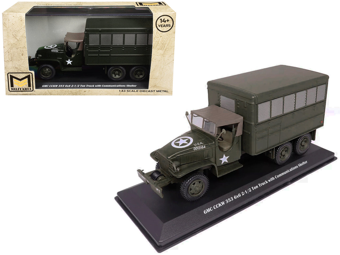 GMC CCKW 353 6x6 2-1/2 Ton Truck with Communications Shelter Olive Drab "United States Army" 1/43 Diecast Model