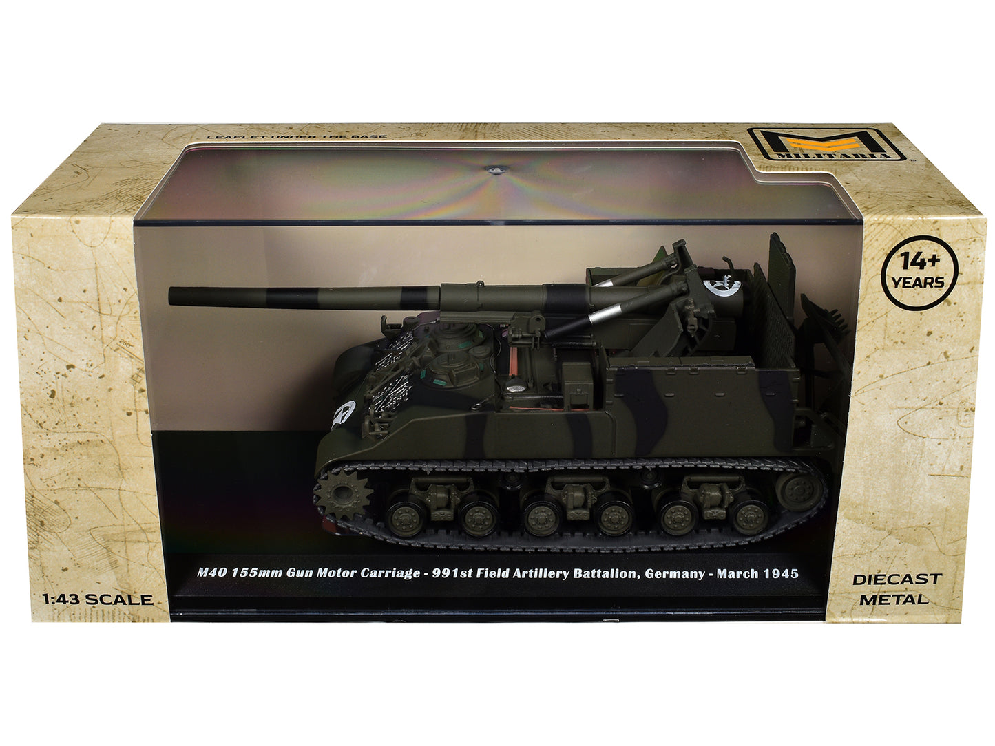 M40 155mm Gun Motor Carriage "991st Field Artillery Battalion Germany" (1945) United States Army 1/43 Diecast Model