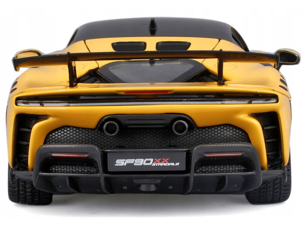 Ferrari SF90 XX Stradale Yellow with Black Top "Race and Play" Series 1/24 Diecast Model Car