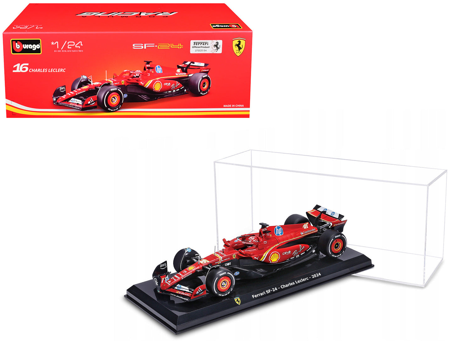 Ferrari SF-24 #16 Charles Leclerc Formula One F1 World Championship (2024) "Formula Racing" Series 1/24 Diecast Model Car