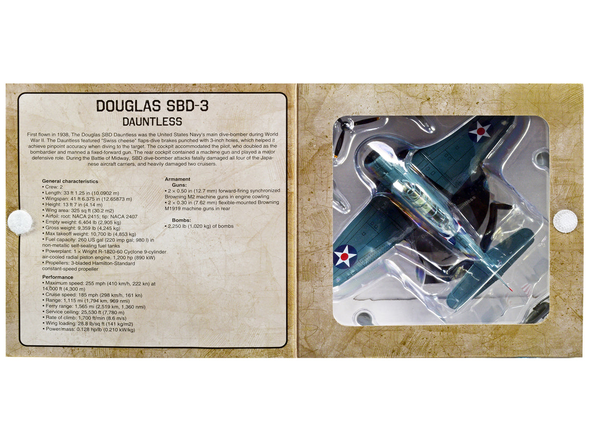Douglass SBD-3 Dauntless Bomber Plane (United States Navy 1938) 1/72 Diecast Model