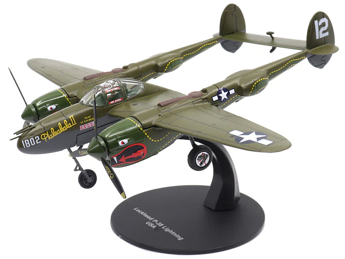 Lockheed P-38 Lightning Fighter Aircraft "Haleakala II 80th FG 459th FS Twin Dragons" (1944) United States Army Air Forces 1/72 Diecast Model