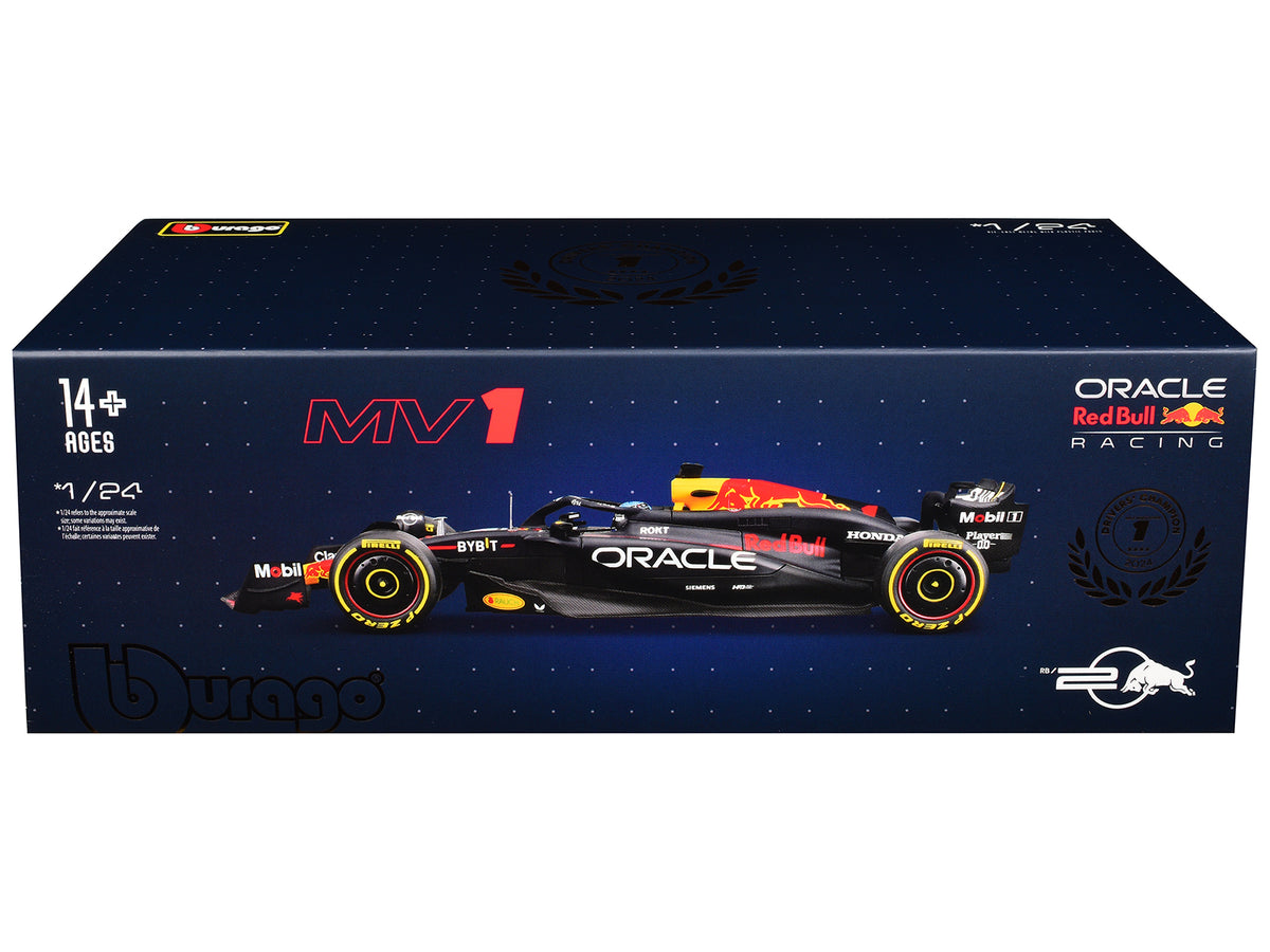 Red Bull Racing RB20 #1 Max Verstappen "Oracle" Winner Formula One F1 Championship "Drivers' Champion" (2024) with Display Case 1/24 Diecast Model Car