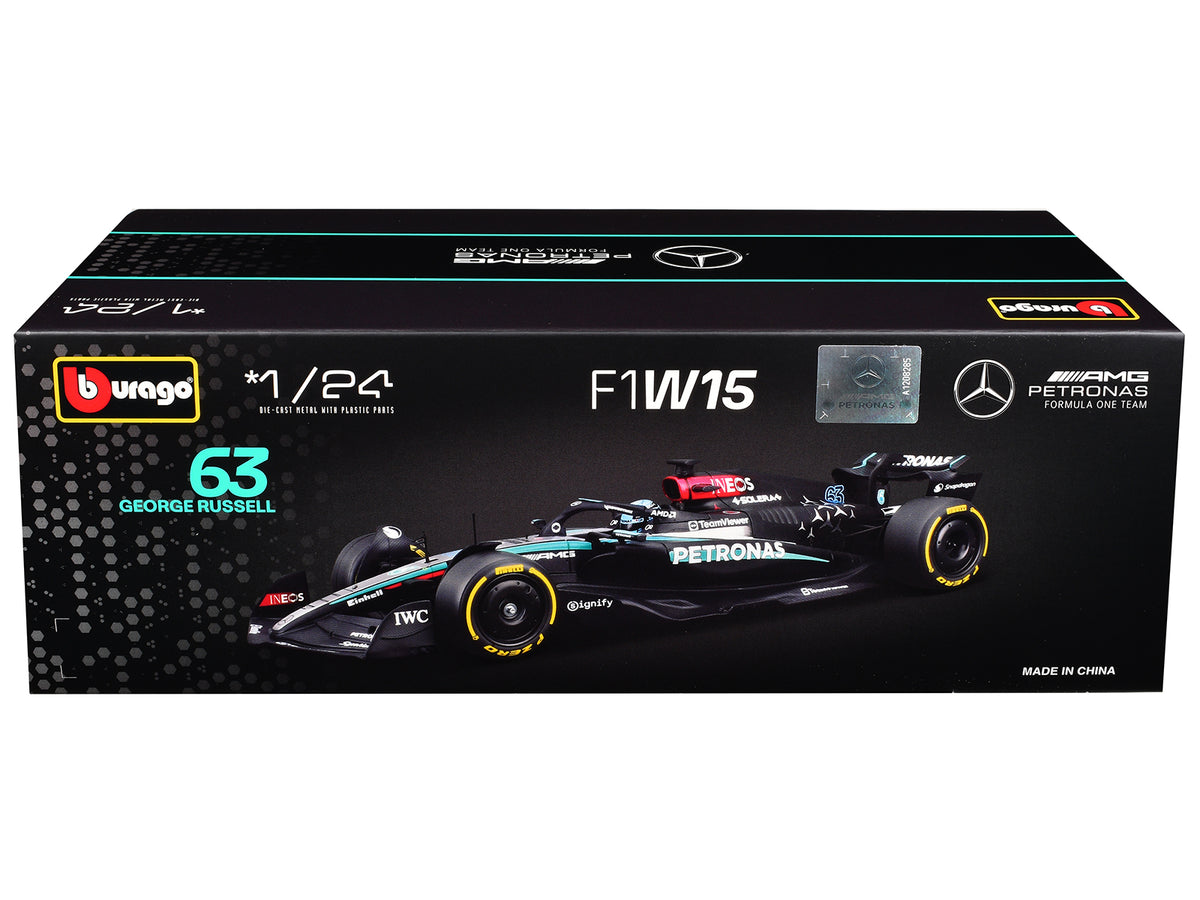 Mercedes-AMG F1 W15 E Performance #63 George Russell "Petronas" Formula One F1 "World Championship" (2024) 1/24 Diecast Model Car