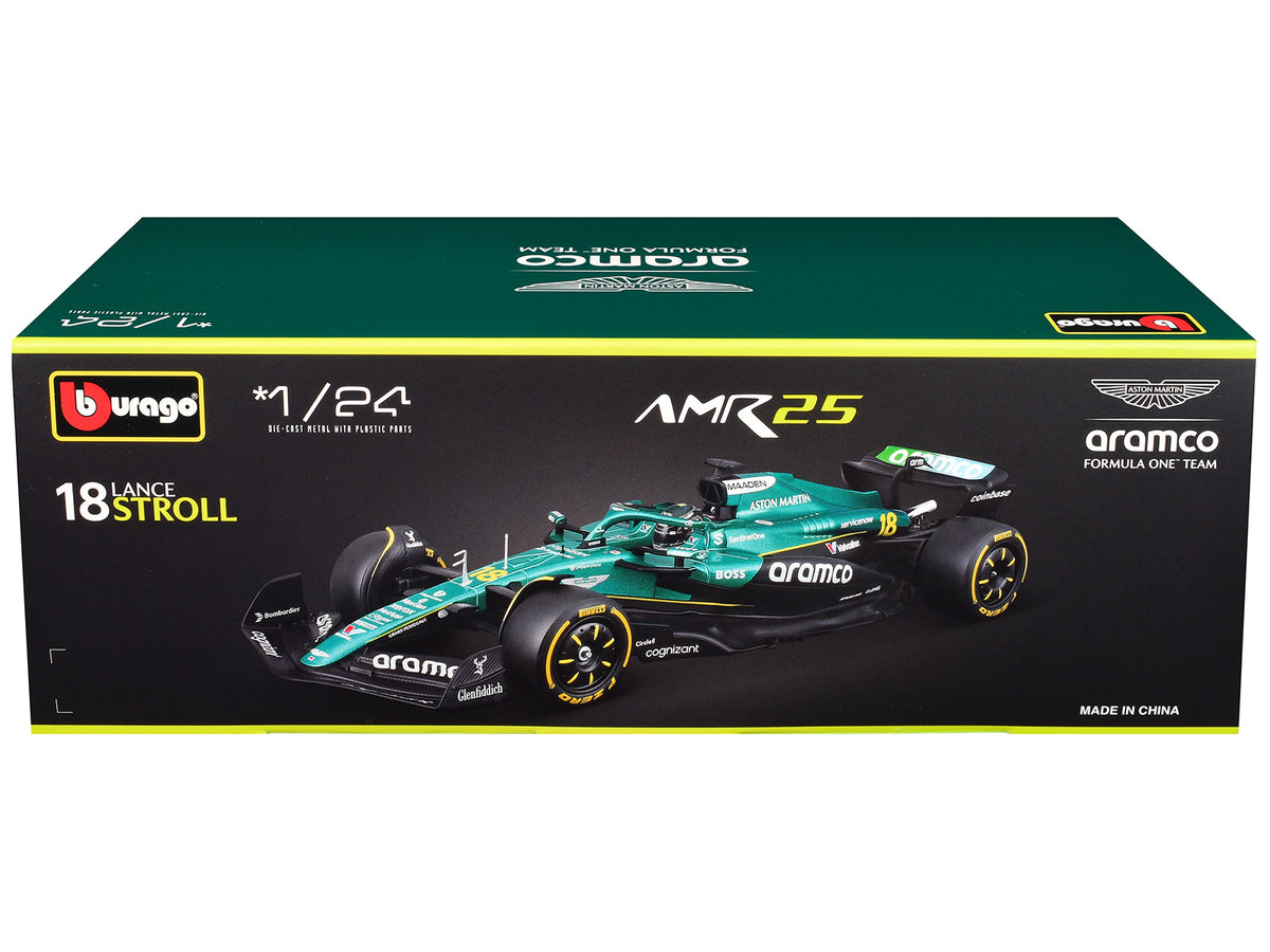 Aston Martin AMR25 #18 Lance Stroll "Aramco" Formula One F1 "World Championship" (2025) 1/24 Diecast Model Car