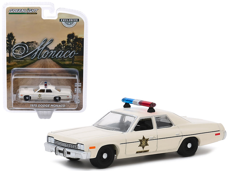 1975 Dodge Monaco Cream "Hazzard County Sheriff" "Hobby Exclusive" 1/64 Diecast Model Car