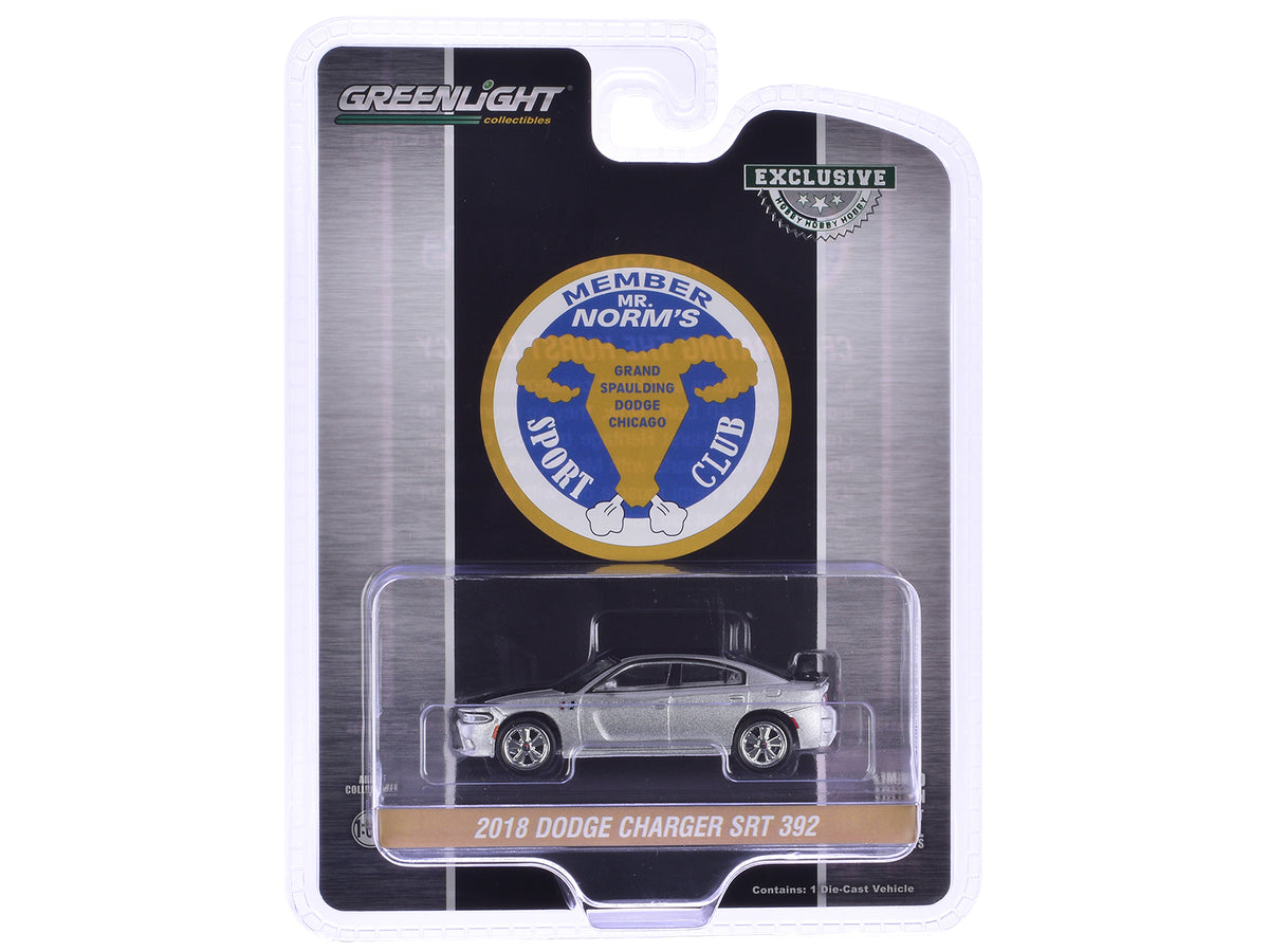 2018 Dodge Charger SRT 392 Silver Metallic with Black Stripe "Mr. Norm Heritage GSS Charger" "Hobby Exclusive" Series 1/64 Diecast Model Car