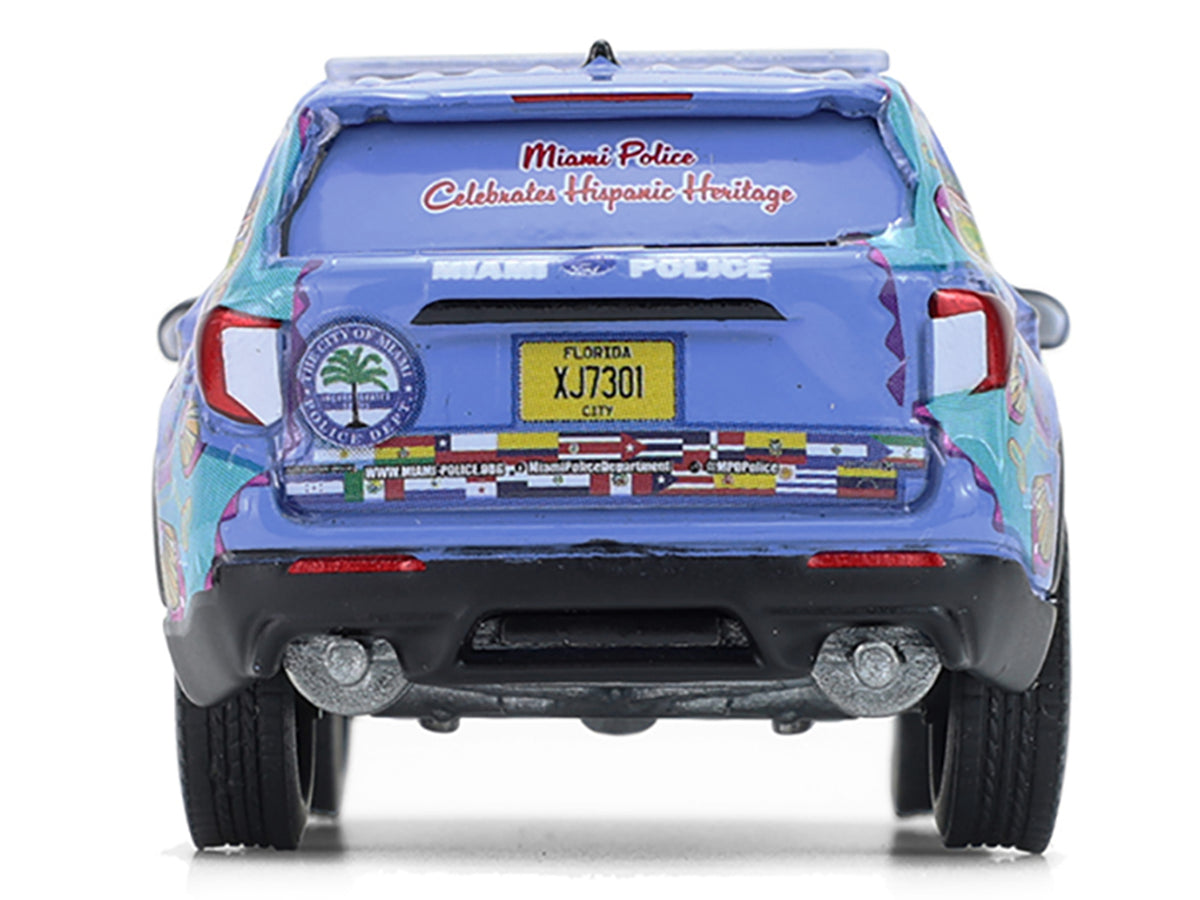 2022 Ford Police Interceptor Utility "Miami Police Department Hispanic Heritage Month" Blue with Graphics "Hobby Exclusive" Series 1/64 Diecast Model Car