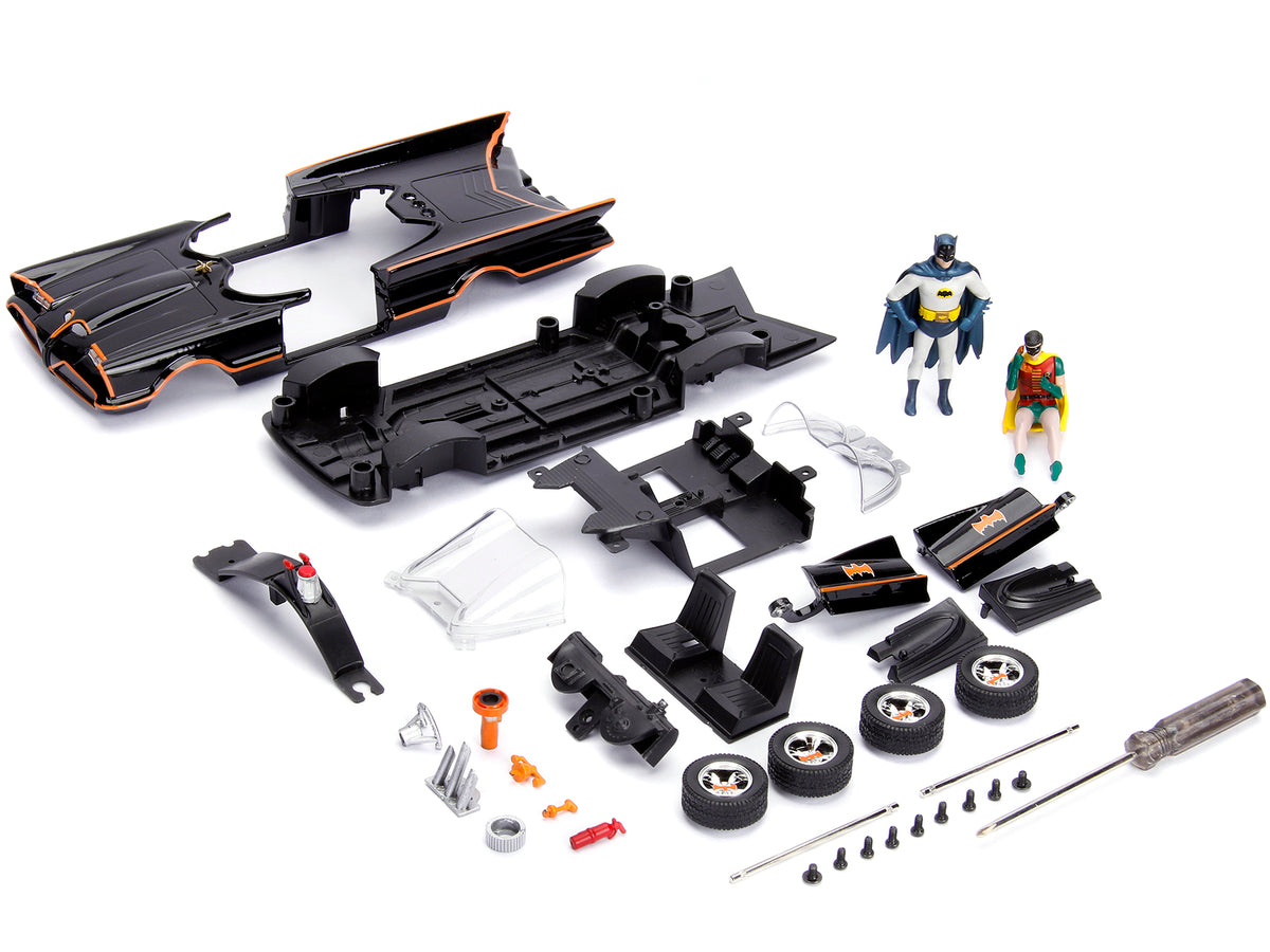 Model Kit Classic Batmobile Black with Batman Diecast Figure "Batman" (1966-1968) TV Series "Build N' Collect" 1/24 Diecast Model Car