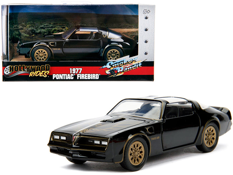 1977 Pontiac Firebird Black "Smokey and the Bandit" (1977) Movie "Hollywood Rides" Series 1/32 Diecast Model Car