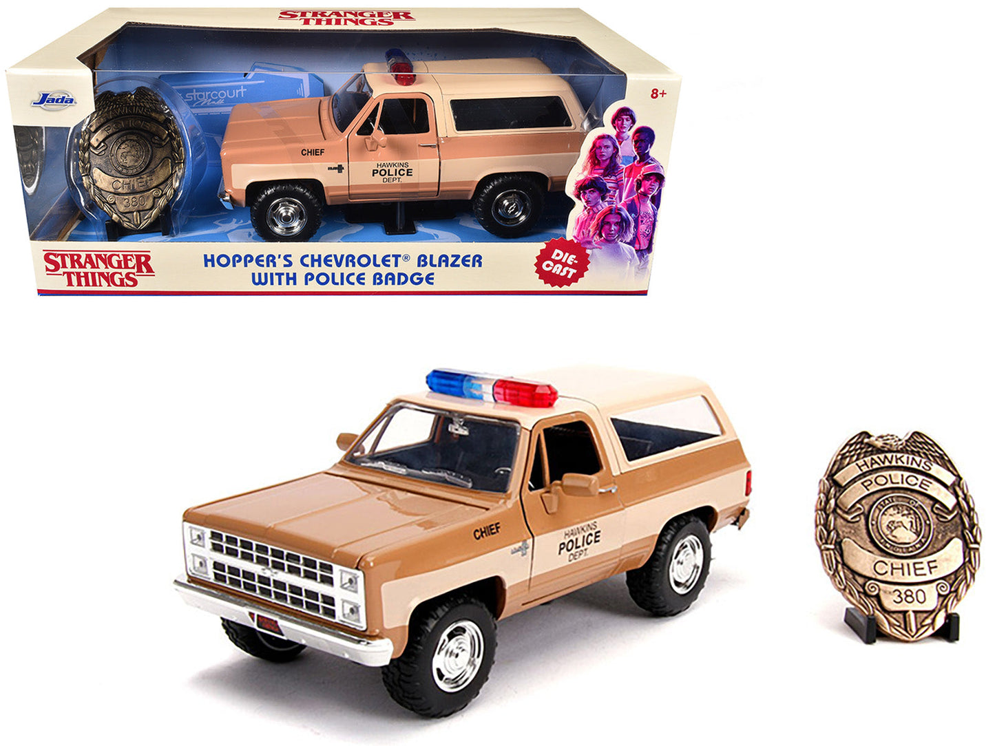Hopper's Chevrolet Blazer with Police Badge "Hawkins Police Dept." "Stranger Things" (2016) TV Series 1/24 Diecast Model Car