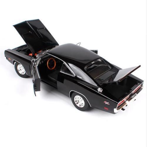 1969 Dodge Charger R/T Black 1/18 Diecast Model Car