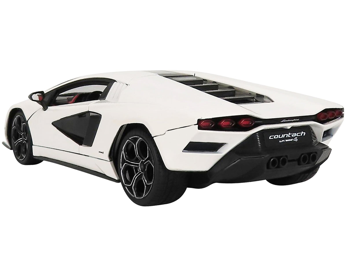 Lamborghini Countach LPI 800-4 White with Black Accents and Red Interior "Special Edition" 1/18 Diecast Model Car