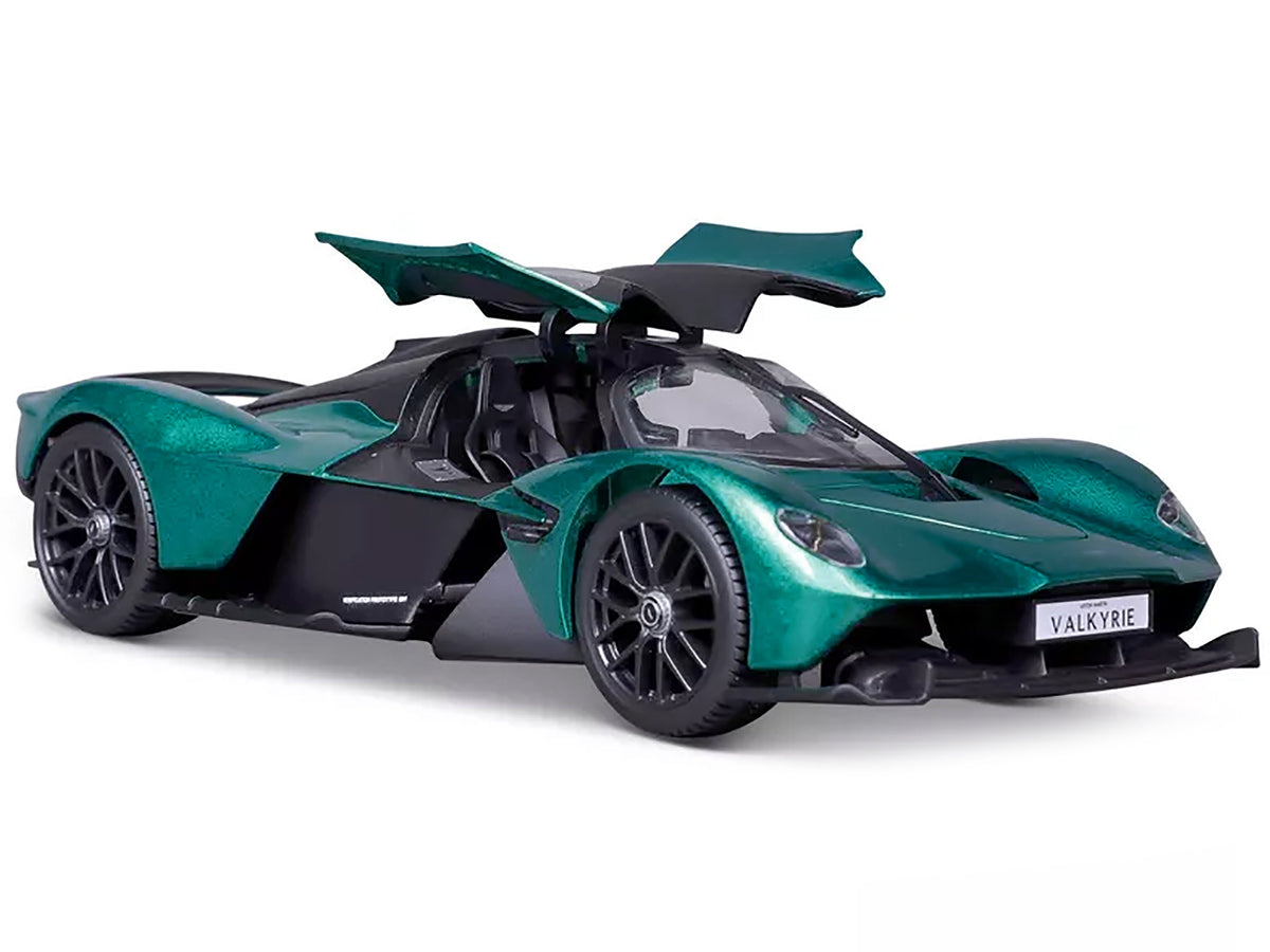 Aston Martin Valkyrie Green Metallic with Matt Black Top "Special Edition" Series 1/18 Diecast Model Car