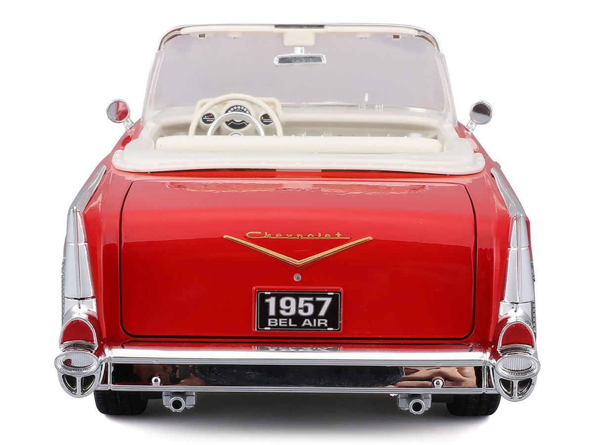 1957 Chevrolet Bel Air Convertible Red with White Interior "Special Edition" Series 1/18 Diecast Model Car