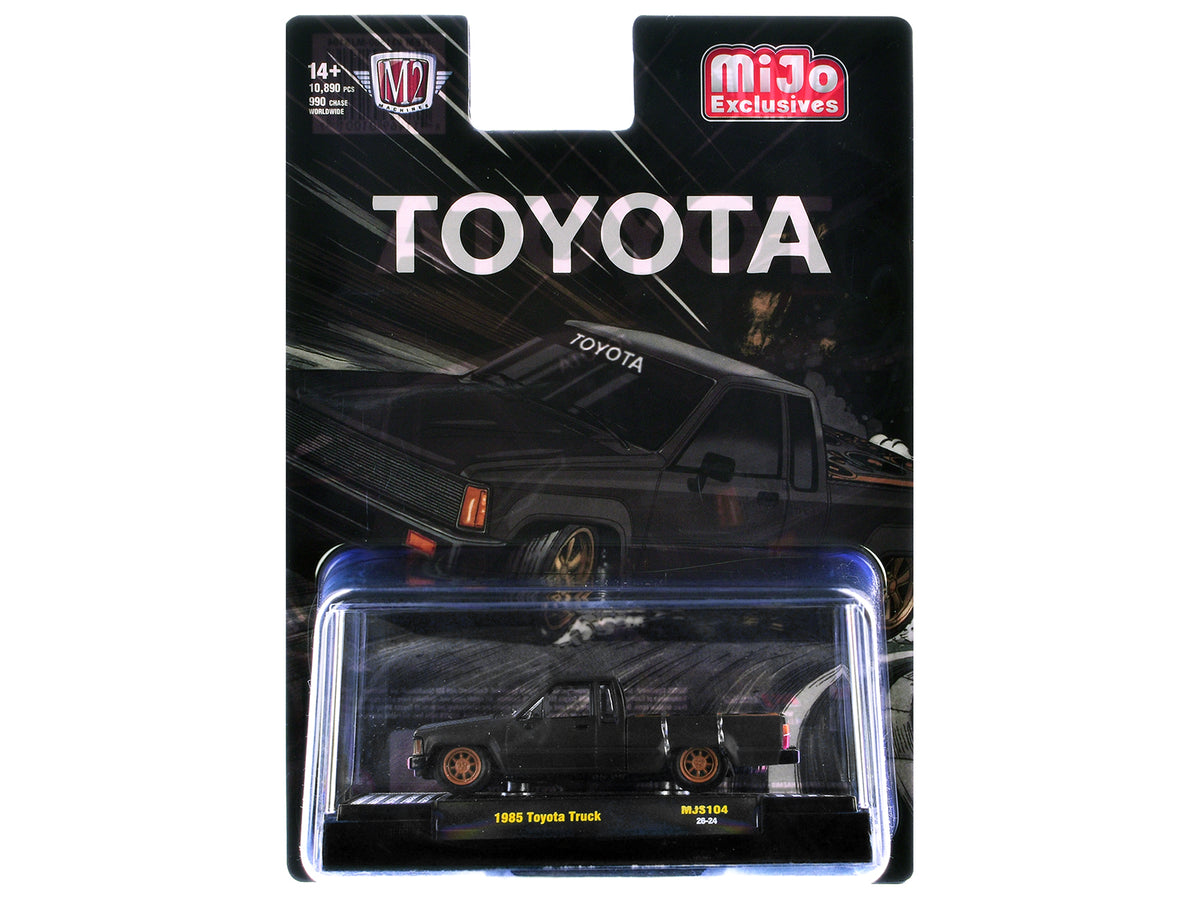 1985 Toyota SR5 Pickup Truck "Slammed Custom" Matt Gray with Carbon Hood Limited Edition to 10890 pieces Worldwide 1/64 Diecast Model Car