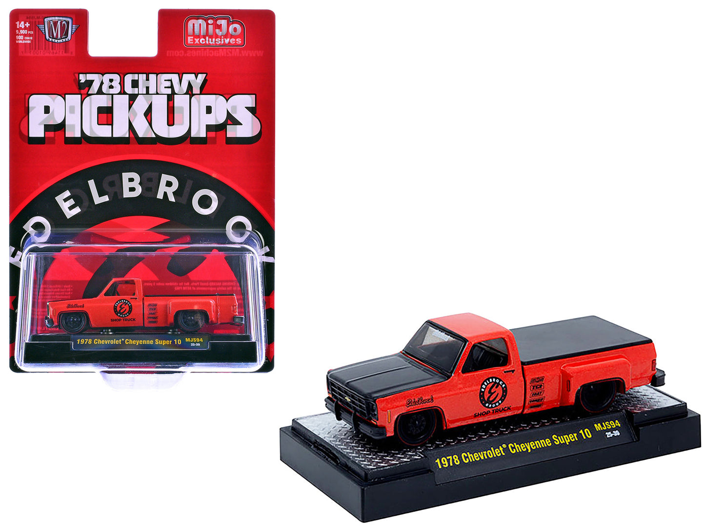 1978 Chevrolet Cheyenne Super 10 Pickup Truck "Edelbrock" Red with Black Hood Limited Edition to 9900 pieces Worldwide 1/64 Diecast Model Car
