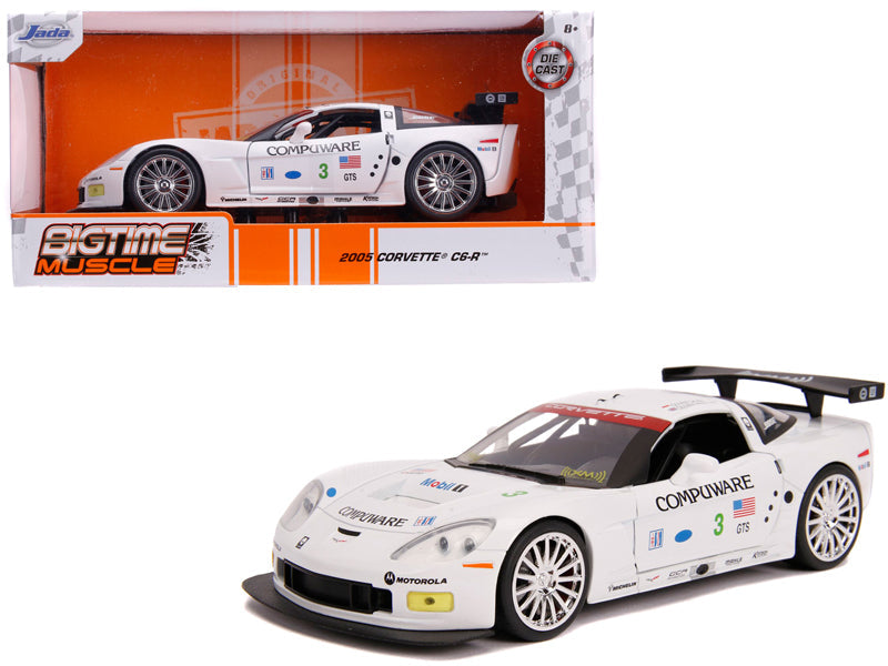 2005 Chevrolet Corvette C6-R #3 Olivier Beretta - Oliver Gavin "Compuware" White "Bigtime Muscle" 1/24 Diecast Model Car
