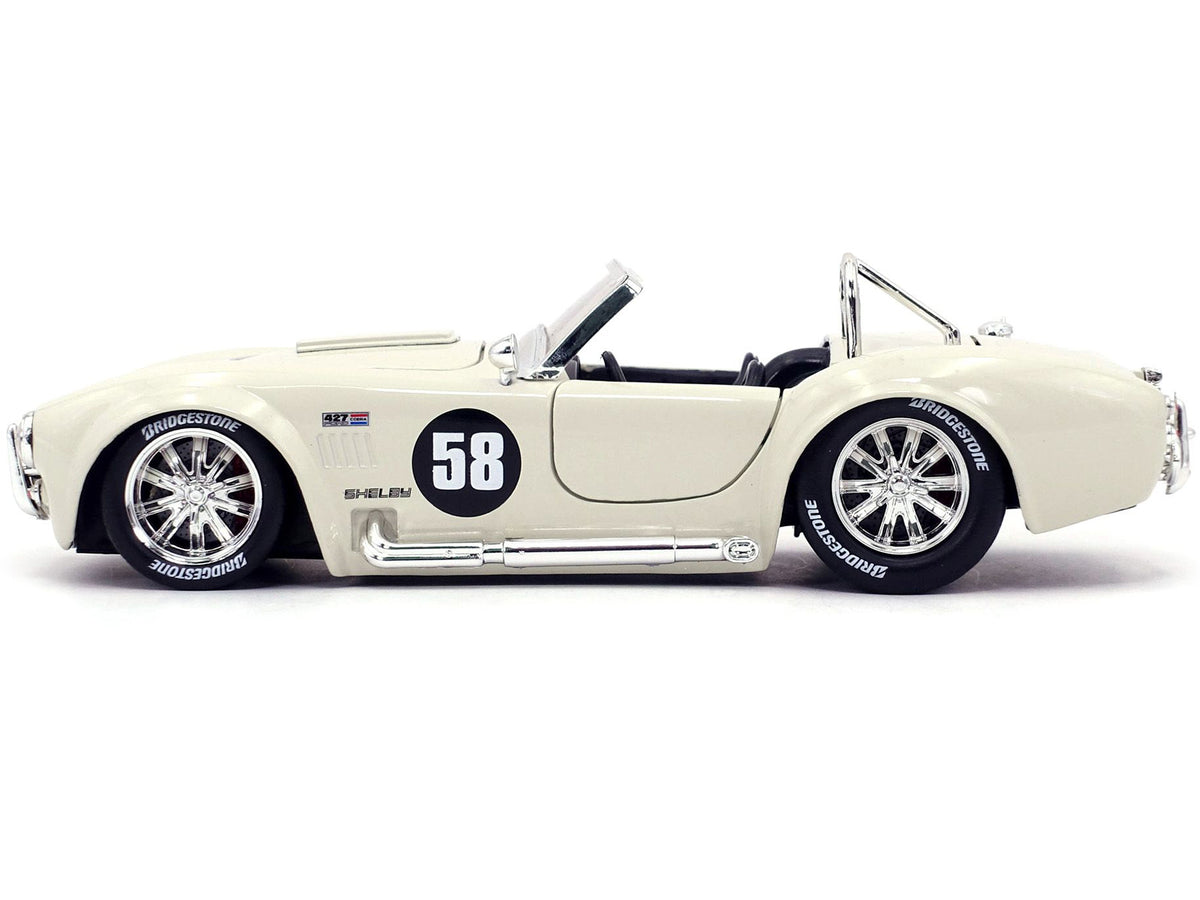 1965 Shelby Cobra 427 S/C #58 Cream "Bigtime Muscle" 1/24 Diecast Model Car