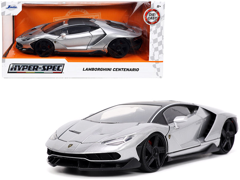 Lamborghini Centenario Gray Metallic with Black Top "Hyper-Spec" Series 1/24 Diecast Model Car