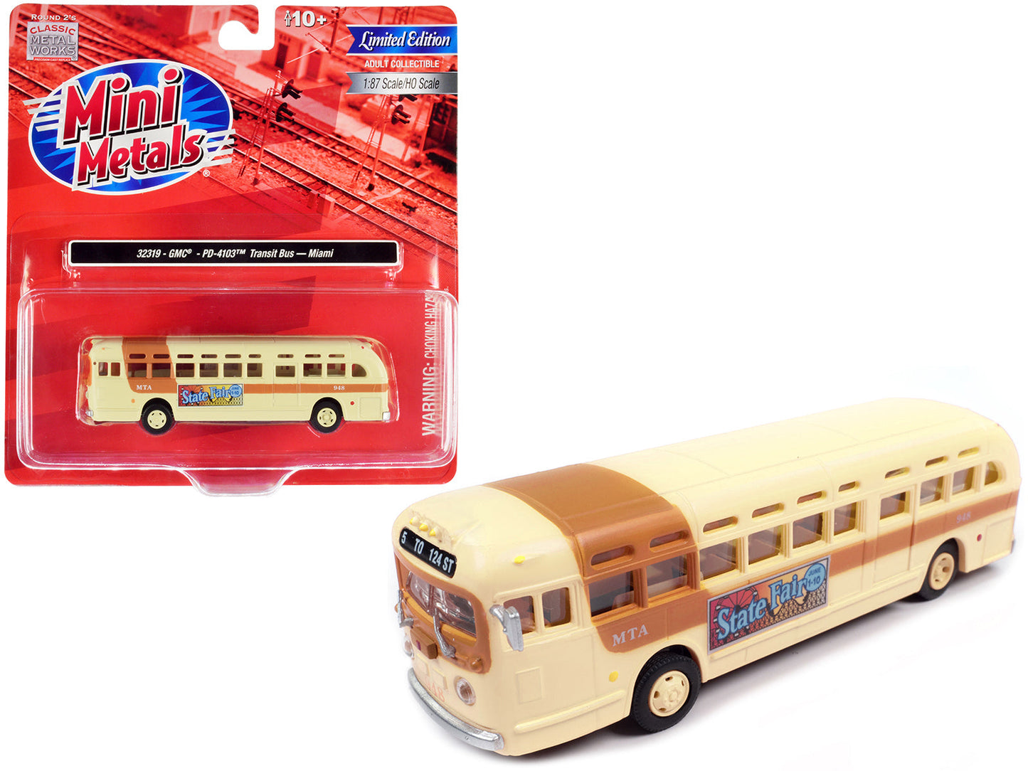 GMC PD-4103 Transit Bus #948 Beige "MTA Miami" 1/87 (HO) Scale Model