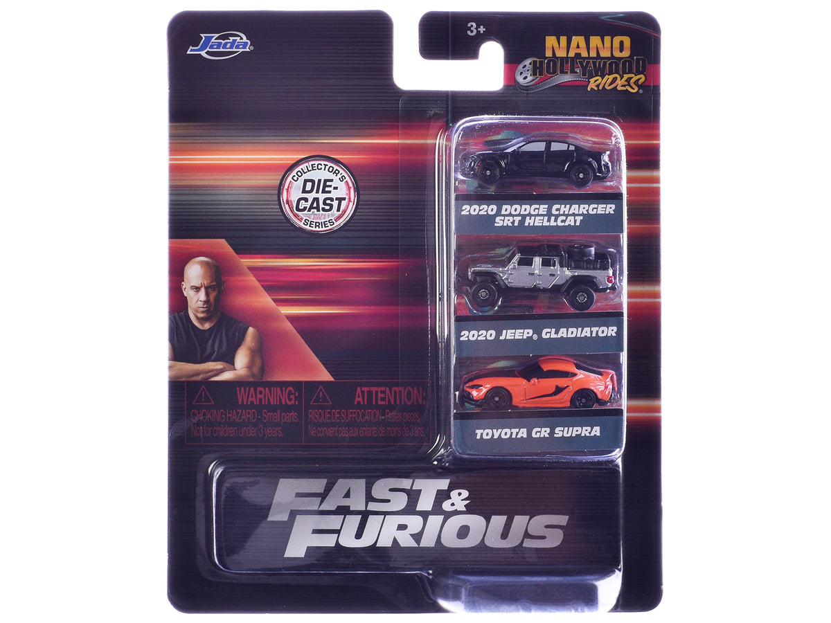 "Fast & Furious 9" (2021) Movie 3 piece Set "Nano Hollywood Rides" Series Diecast Model Cars