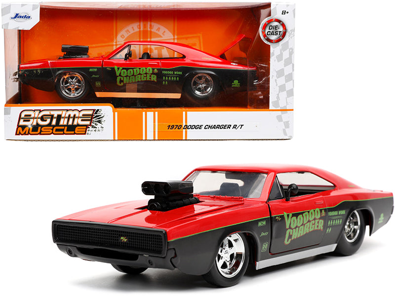 1970 Dodge Charger R/T "Voodoo Charger" Red and Black "Bigtime Muscle" Series 1/24 Diecast Model Car