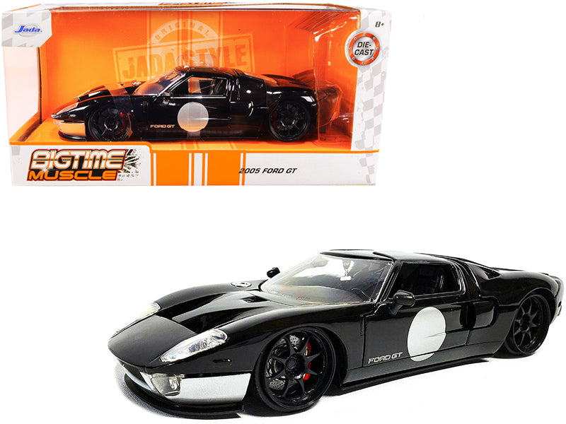2005 Ford GT Black and Silver "Bigtime Muscle" Series 1/24 Diecast Model Car