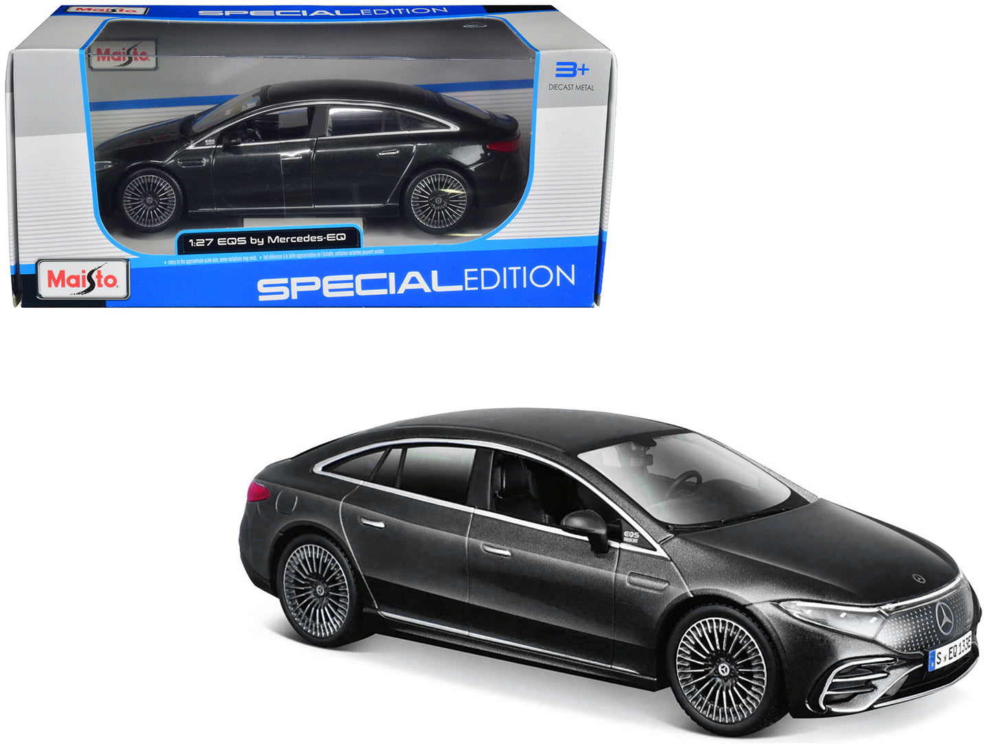 Mercedes-Benz EQS Gray Metallic "Special Edition" Series 1/27 Diecast Model Car