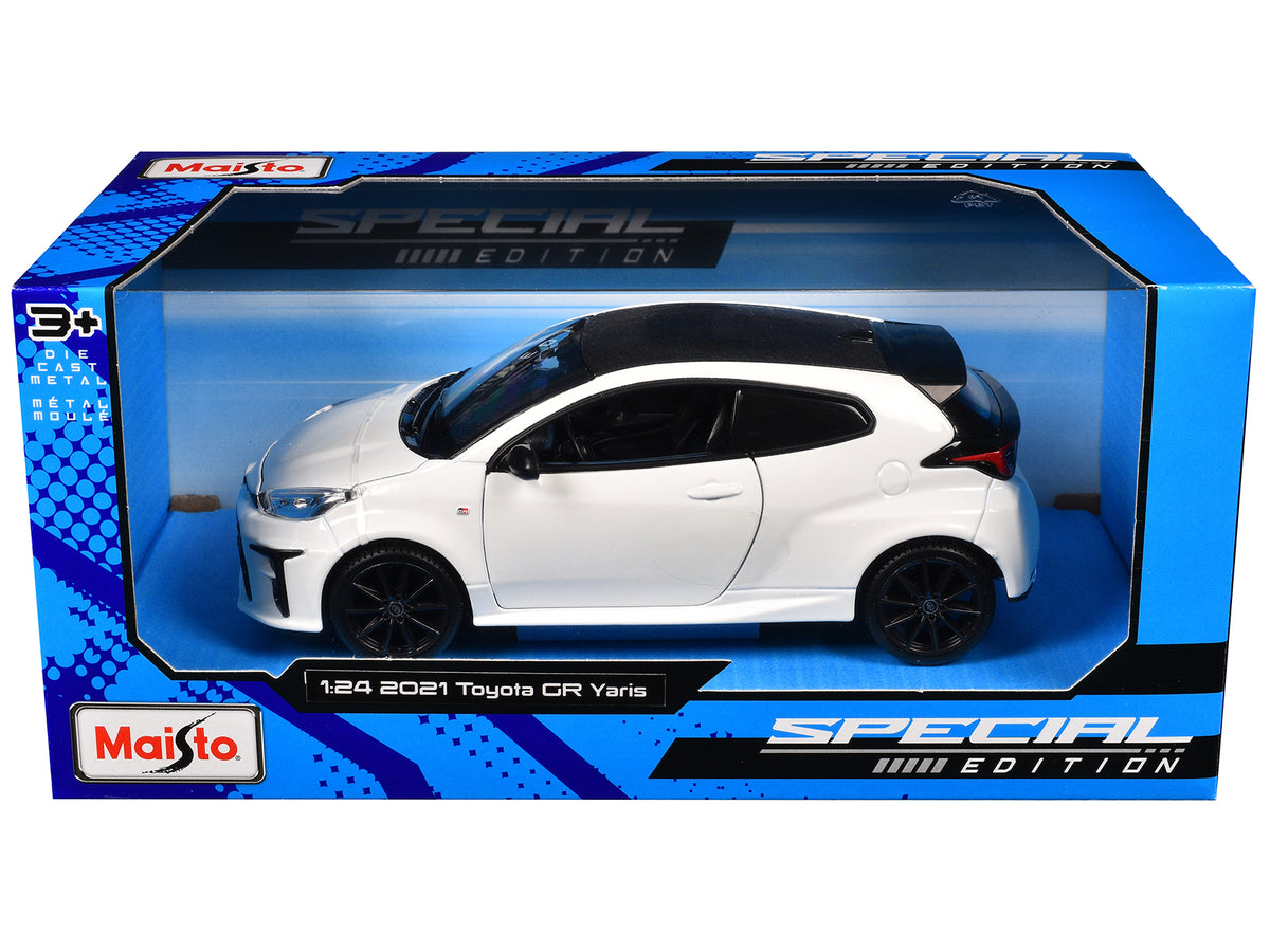 2021 Toyota GR Yaris White with Carbon Top "Special Edition" Series 1/24 Diecast Model Car