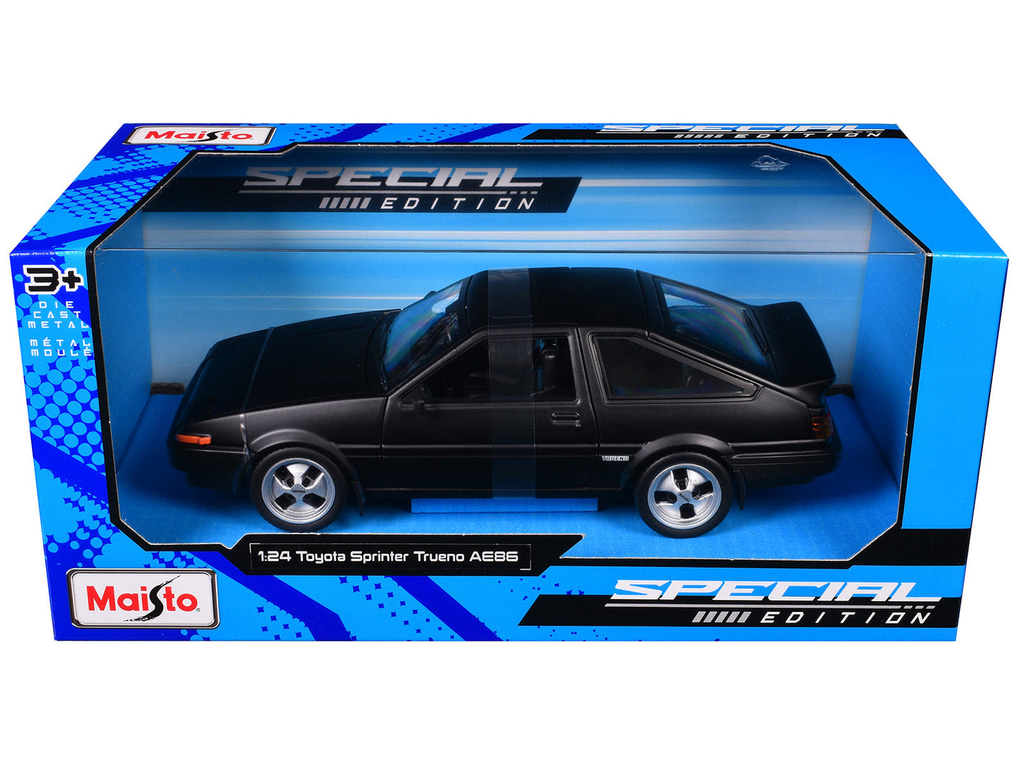Toyota Sprinter Trueno AE86 RHD (Right Hand Drive) Matt Black "Special Edition" Series 1/24 Diecast Model Car