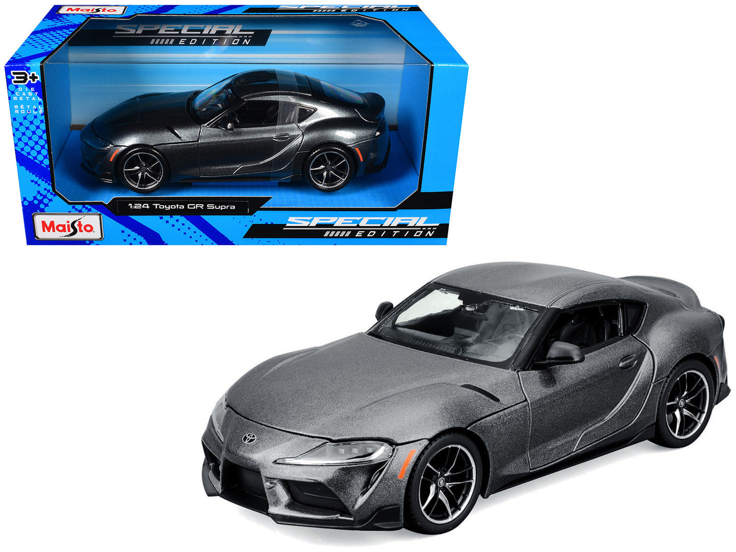 Toyota GR Supra Gray Metallic "Special Edition" Series 1/24 Diecast Model Car