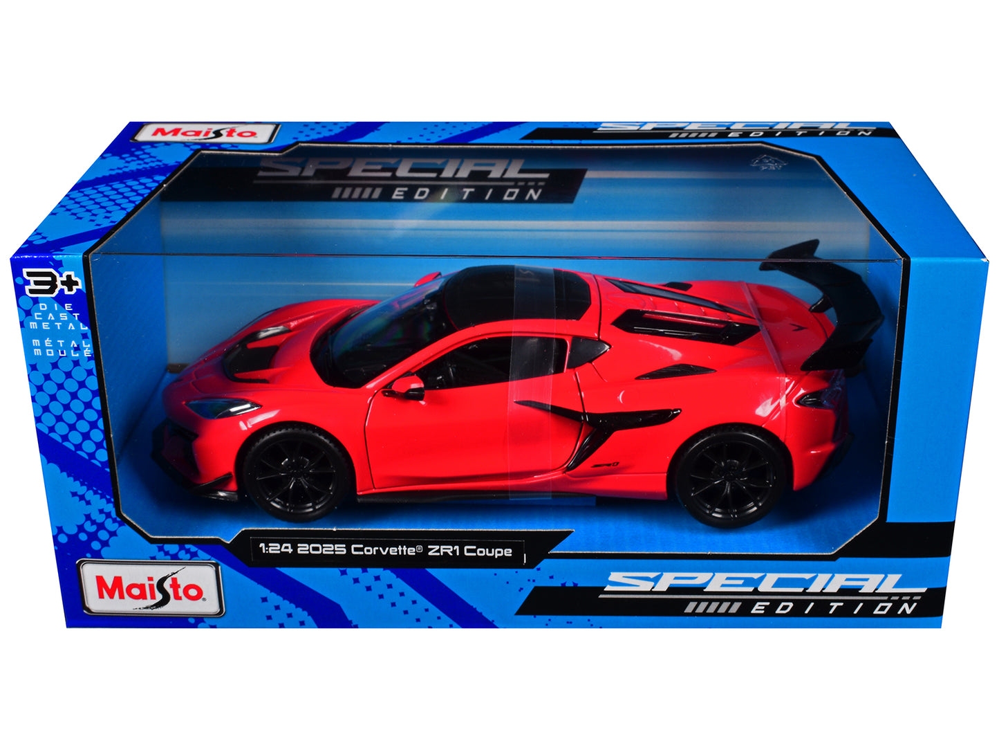 2025 Chevrolet Corvette ZR1 Coupe Red with Carbon Top "Special Edition" Series 1/24 Diecast Model Car