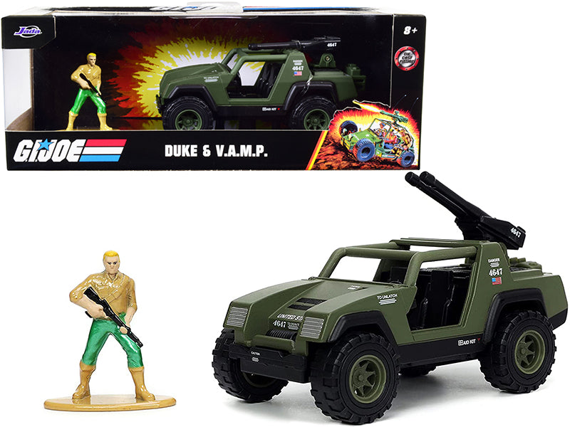 V.A.M.P. Olive Green and Duke Diecast Figurine "G.I. Joe" "Hollywood Rides" Series 1/32 Diecast Model Car