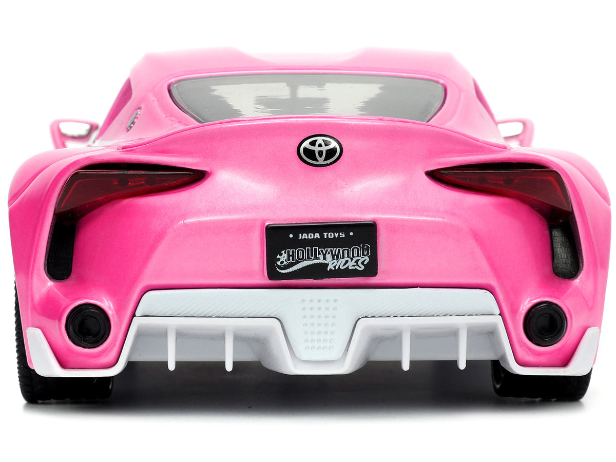 Toyota FT-1 Concept Pink Metallic and Pink Ranger Diecast Figurine "Power Rangers" "Hollywood Rides" Series 1/24 Diecast Model Car