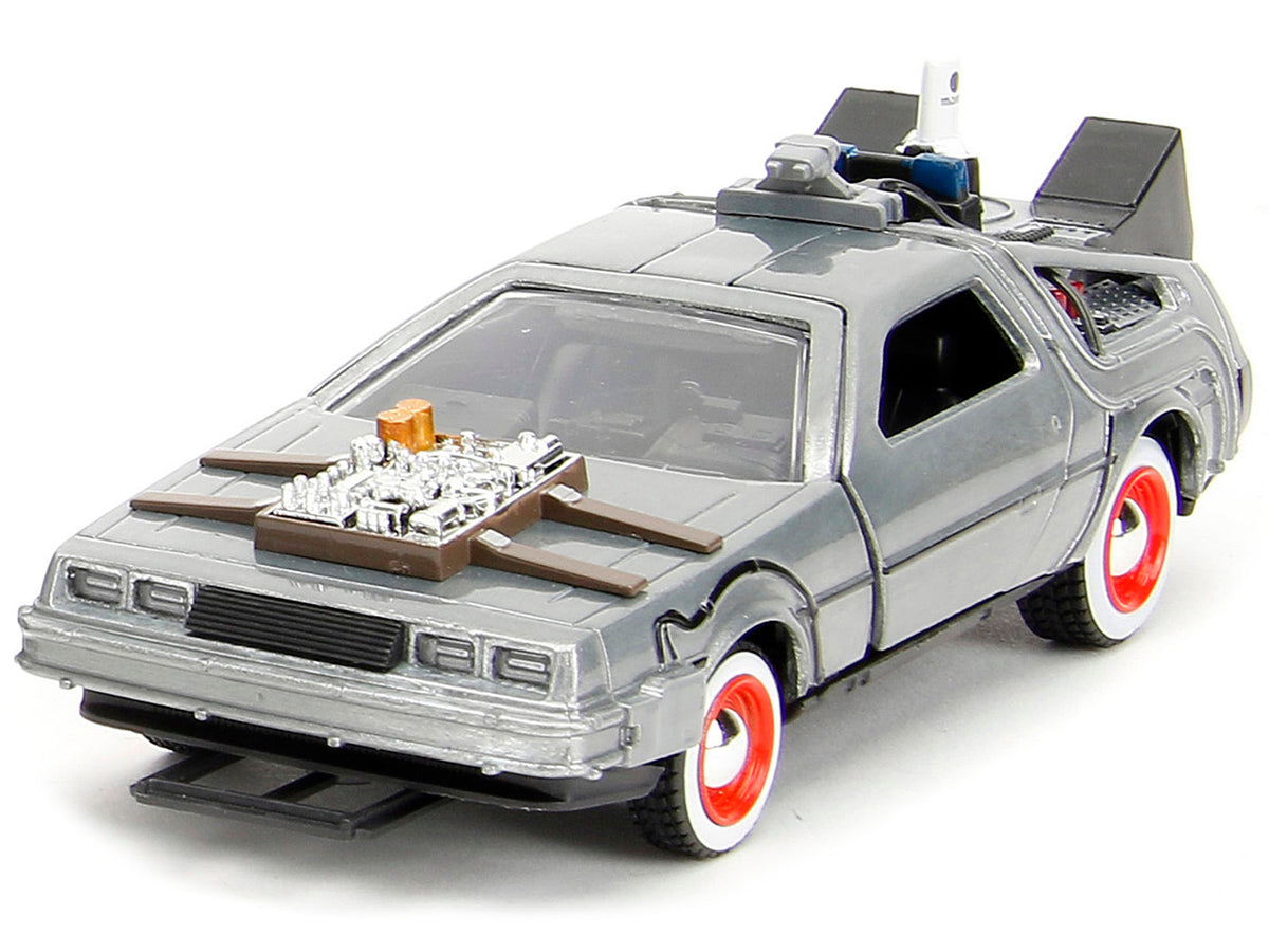 "Back to the Future" Delorean Set of 3 pieces "Hollywood Rides" Series 1/32 Diecast Model Car