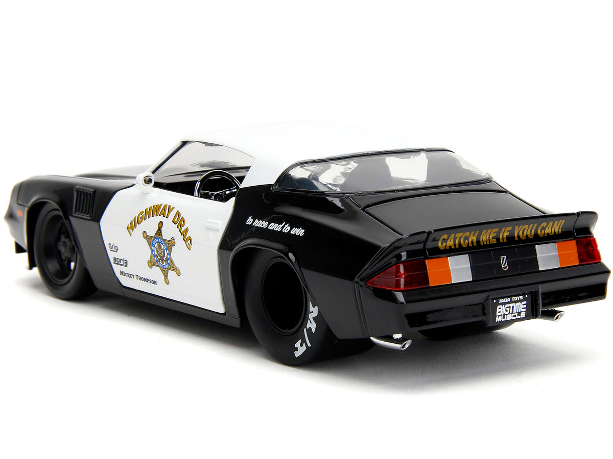 1979 Chevrolet Camaro Z28 Police Black and White "Highway Drag" "Bigtime Muscle" Series 1/24 Diecast Model Car