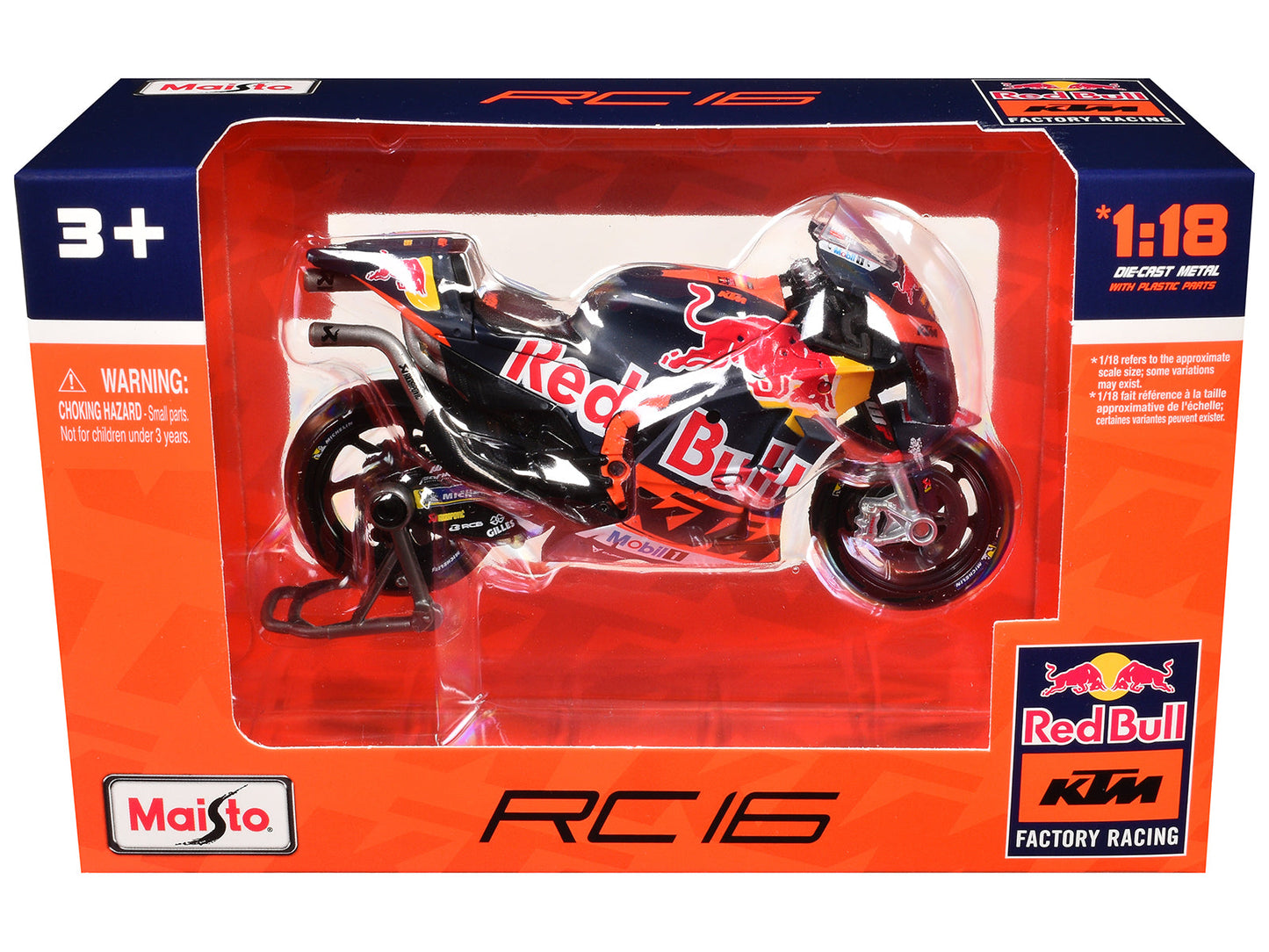 KTM RC16 Motorcycle #33 Brad Binder MotoGP "Red Bull KTM Factory Racing" 1/18 Diecast Model