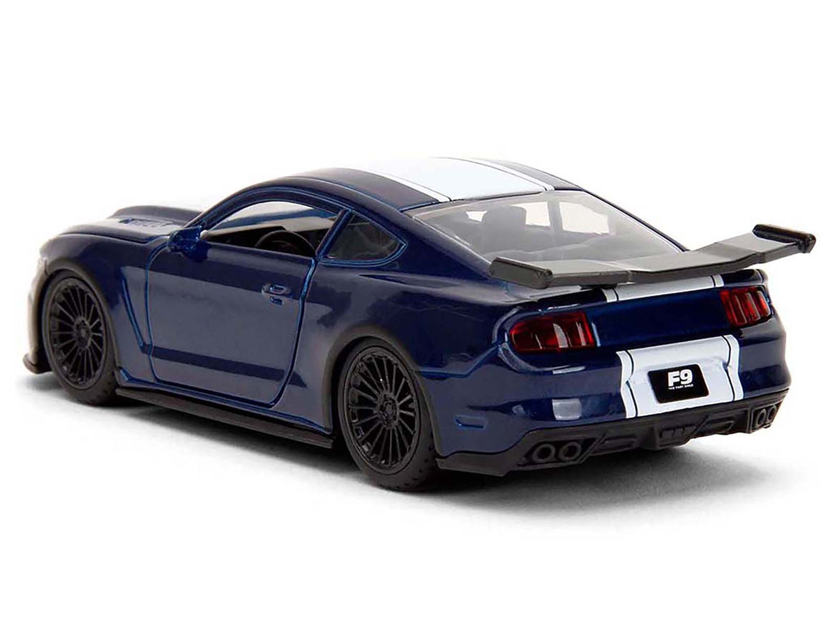 2016 Ford Mustang GT Dark Blue Metallic with White Stripe "F9" (2021) Movie "Fast & Furious" Series 1/32 Diecast Model Car