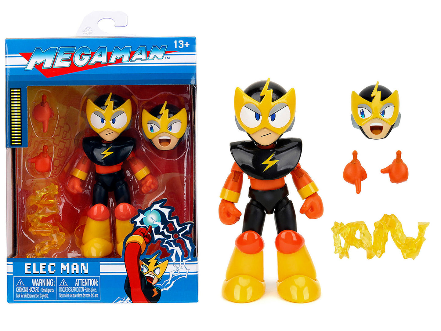 Elec Man 4.5" Moveable Figure with Accessories and Alternate Head and Hands "Mega Man" (1987) Video Game Model