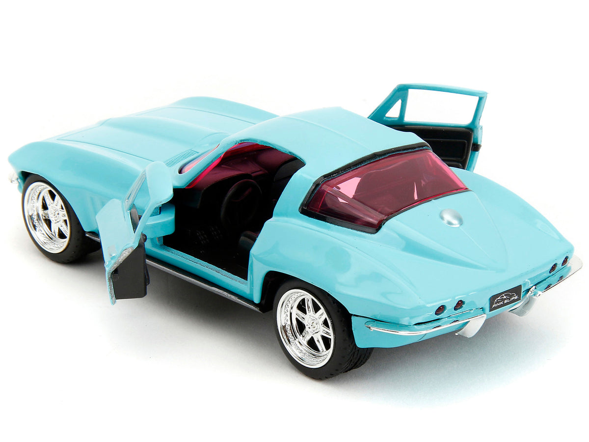 1966 Chevrolet Corvette Light Blue with Pink Tinted Windows "Pink Slips" Series 1/32 Diecast Model Car